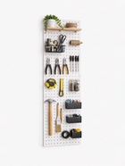 Настенная перфорированная панель ДСП односторонняя, 90×0.6×30 см, шаг 2.5 см, белая - Фото 1