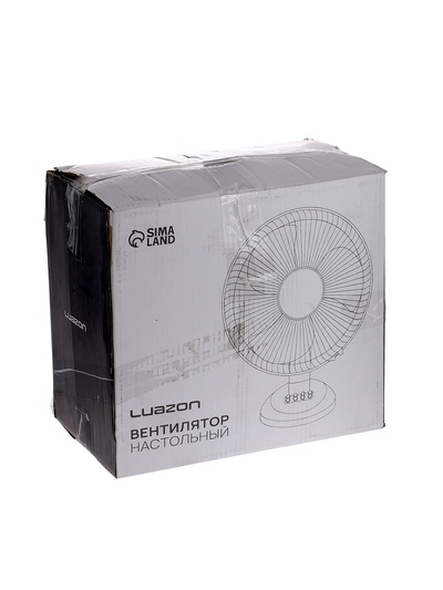 УЦЕНКА Вентилятор Luazon LOF-03, настольный, 35 Вт, 28 см, 3 режима, пластик, бело-синий
