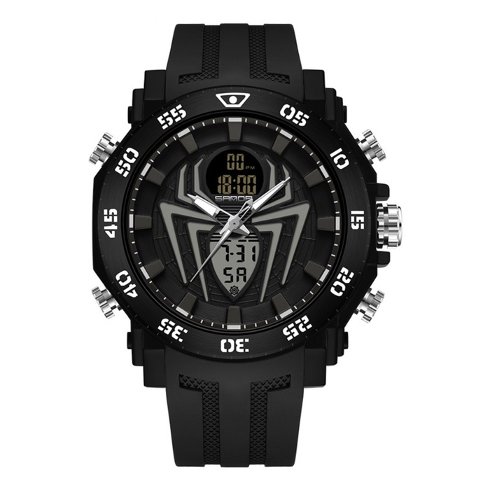 УЦЕНКА Часы наручные электронные «Паук», d=53.5 см, будильник, календарь, подсветка, ремешок силикон - Фото 1