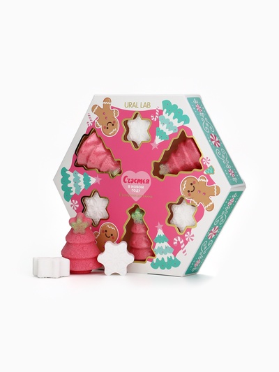 Бомбочки для ванны «Счастья в Новом году», набор 6 шт., URAL LAB