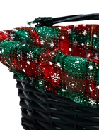 Корзина плетёная для хранения «Новогодняя», 32×32×14 см, ручка h=14 см, зелёная - Фото 3