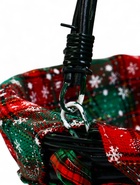 Корзина плетёная для хранения «Новогодняя», 32×32×14 см, ручка h=14 см, зелёная - Фото 4