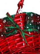 Корзина плетёная для хранения «Новогодняя», 32×32×14 см, ручка h=14 см, красная - Фото 7