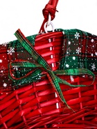 Корзина плетёная для хранения «Новогодняя», 32×32×14 см, ручка h=14 см, красная - Фото 10