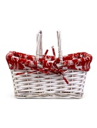 Корзина плетёная для хранения «Новогодняя», 37×28×18 см, ручка h=13 см, белая - Фото 2