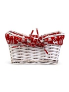 Корзина плетёная для хранения «Новогодняя», 37×28×18 см, ручка h=13 см, белая - Фото 3