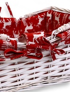 Корзина плетёная для хранения «Новогодняя», 37×28×18 см, ручка h=13 см, белая - Фото 5