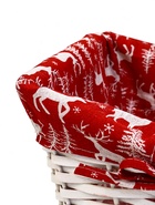 Корзина плетёная для хранения «Новогодняя», 37×28×18 см, ручка h=13 см, белая - Фото 6