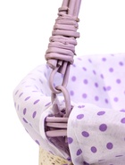 Корзина плетёная для хранения, 32×32×14 см, ручка h=14 см, сиреневая - Фото 4