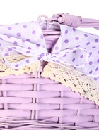 Корзина плетёная для хранения, 32×32×14 см, ручка h=14 см, сиреневая - Фото 7