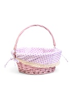 Корзина плетёная для хранения, 32×32×14 см, ручка h=14 см, розовая - Фото 2