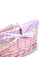 Корзина плетёная для хранения, 32×32×14 см, ручка h=14 см, розовая - Фото 7