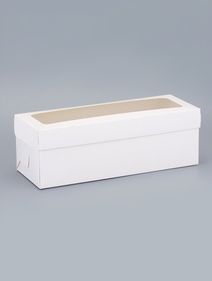 Коробка под рулет белая, с ПВХ окном, 30×11×10 см - Фото 1