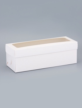 Коробка под рулет белая, с ПВХ окном, 30?11?10 см (комплект 50 шт)