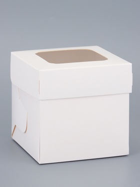 Коробка под 1 капкейк, белая, с ПВХ окном, 11×11×11.1 см 10953262
