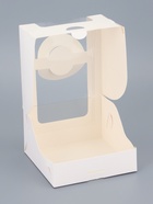 Коробка под бенто - торт с окном, белая, 14×14×8 см 10953263
