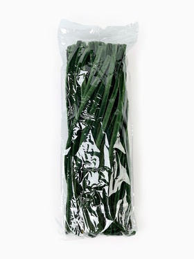 Синельная проволока, набор 100 шт, размер 1 шт 30х0,8 см, цвет зелёный