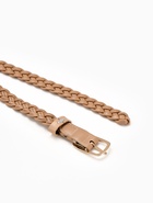 Ремень женский плетёный, 110×1.8 см, пряжка металл, золотистая, бежевый - Фото 6