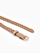 Ремень женский плетёный, 110×1.8 см, пряжка металл, золотистая, бежевый - Фото 7