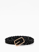 Ремень женский плетёный, 110×1.8 см, пряжка металл, золотистая, чёрный - фото 809308354