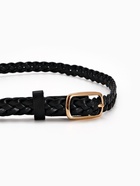 Ремень женский плетёный, 110×1.8 см, пряжка металл, золотистая, чёрный - Фото 4