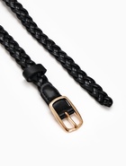 Ремень женский плетёный, 110×1.8 см, пряжка металл, золотистая, чёрный - фото 809308357