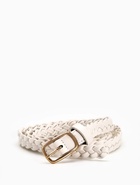 Ремень женский плетёный, 110×1.8 см, пряжка металл, золотистая, белый - Фото 2