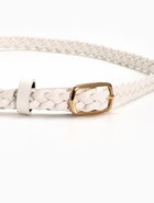 Ремень женский плетёный, 110×1.8 см, пряжка металл, золотистая, белый - Фото 3