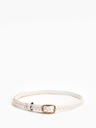 Ремень женский плетёный, 110×1.8 см, пряжка металл, золотистая, белый - Фото 4