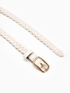 Ремень женский плетёный, 110×1.8 см, пряжка металл, золотистая, белый - Фото 5