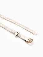 Ремень женский плетёный, 110×1.8 см, пряжка металл, золотистая, белый - Фото 6