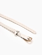 Ремень женский плетёный, 110×1.8 см, пряжка металл, золотистая, белый - Фото 7