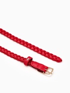 Ремень женский плетёный, 110×1.8 см, пряжка металл, золотистая, красный - Фото 7