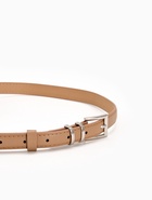 Ремень женский тонкий, 110×2 см, пряжка металл, серебристая, бежевый - Фото 4