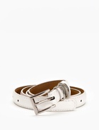 Ремень женский тонкий, 110×2 см, пряжка металл, серебристая, белый - фото 809308384