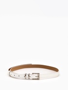 Ремень женский тонкий, 110×2 см, пряжка металл, серебристая, белый - Фото 4