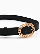 Ремень женский, 110×2.5 см, пряжка металл, золотистая, чёрный - фото 59849380