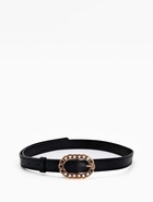 Ремень женский, 110×2.5 см, пряжка металл, золотистая, чёрный - фото 59849381