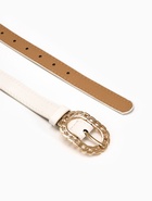 Ремень женский, 110×2.5 см, пряжка металл, золотистая, белый - фото 59849388