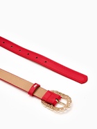 Ремень женский, 110×2.5 см, пряжка металл, золотистая, красный - фото 59849395