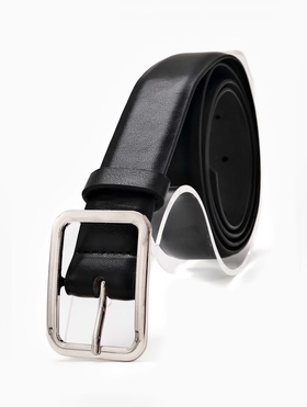 Ремень женский, 110×3 см, пряжка металл, серебристая, чёрный