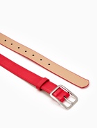 Ремень женский, 110×3 см, пряжка металл, серебристая, красный - фото 59849436