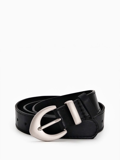 Ремень женский, 110×3 см, пряжка металл матовая, серебристая, чёрный