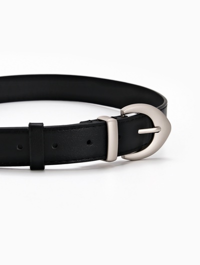 Ремень женский, 110×3 см, пряжка металл матовая, серебристая, чёрный