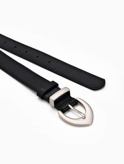 Ремень женский, 110×3 см, пряжка металл матовая, серебристая, чёрный