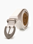 Ремень женский, 110×3 см, пряжка металл матовая, серебристая, белый - фото 59849444