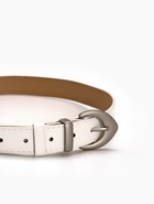 Ремень женский, 110×3 см, пряжка металл матовая, серебристая, белый - Фото 3