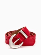 Ремень женский, 110×3 см, пряжка металл матовая, серебристая, красный - фото 59849451