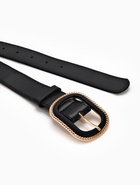 Ремень женский, 110×3 см, пряжка пластик, золотистая, чёрный - Фото 5