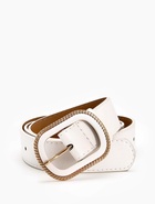 Ремень женский, 110×3 см, пряжка пластик, золотистая, белый - фото 809308473